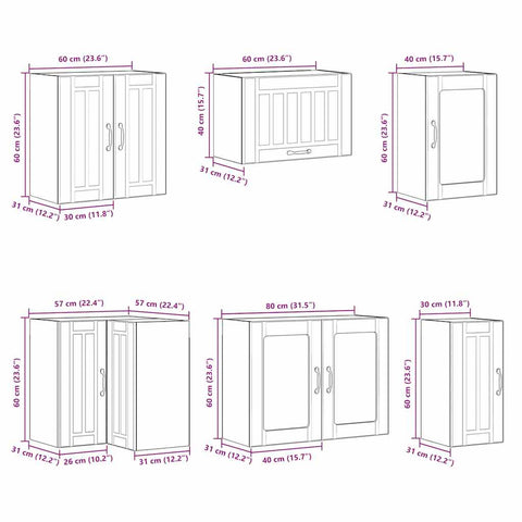 11-tlg. Küchenschrank-Set Lucca Weiß Holzwerkstoff