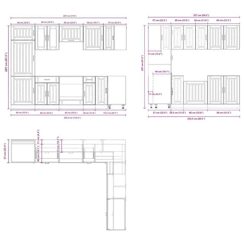 14-tlg. Küchenschrank-Set Lucca Sonoma-Eiche Holzwerkstoff