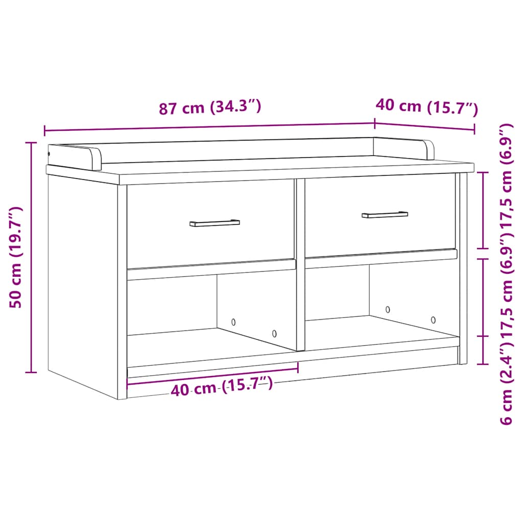 Flurbank SANDNES Weiß 87x40x50 cm Massivholz Kiefer