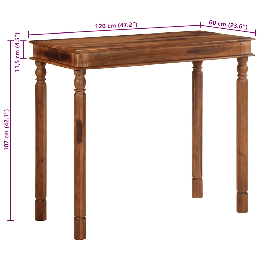 Bartisch 120x60x107 cm Massivholz Akazie