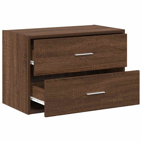 Schrank mit 2 Schubladen Braun Eichen-Optik 60x31x40 cm