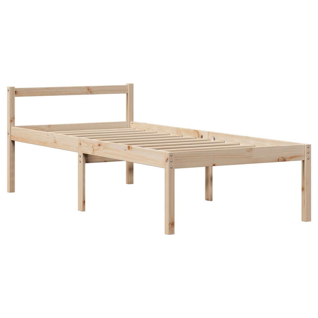 Massivholzbett mit Regal ohne Matratze 100x200 cm Kiefer
