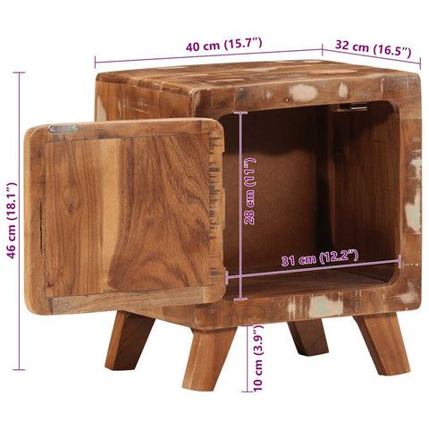 Nachttisch 2 Stk. 40x32x46 cm Altholz Massiv