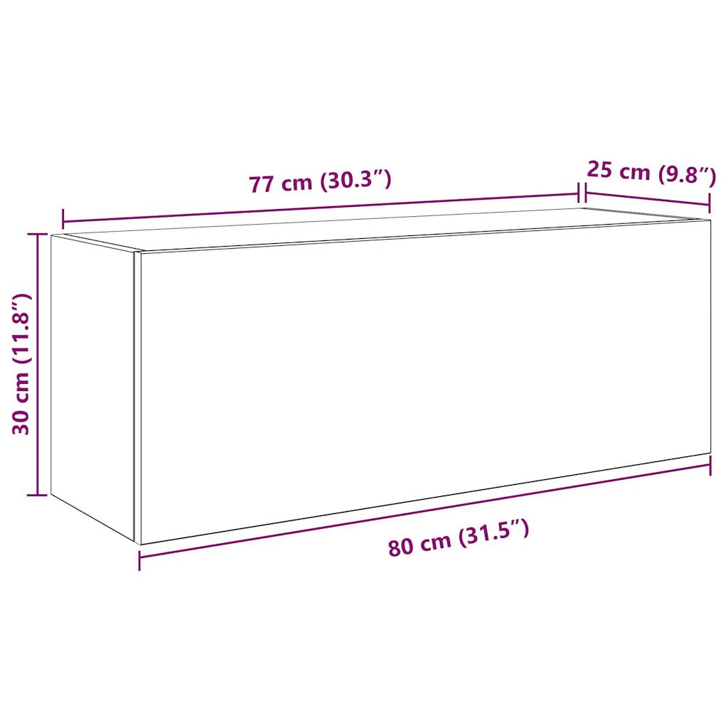 Bad-Wandschrank Altholz-Optik 80x25x30 cm Holzwerkstoff