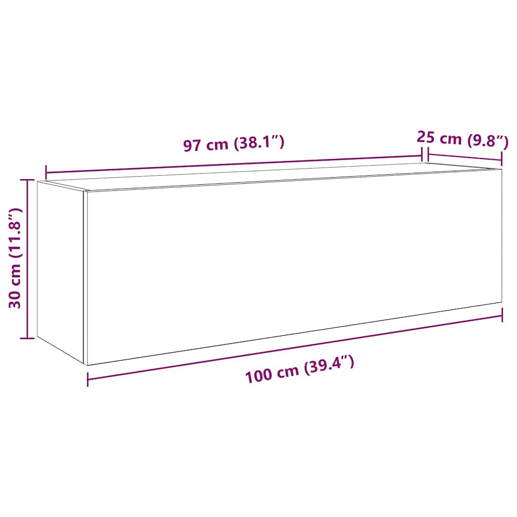 Bad-Wandschrank Altholz-Optik 100x25x30 cm Holzwerkstoff