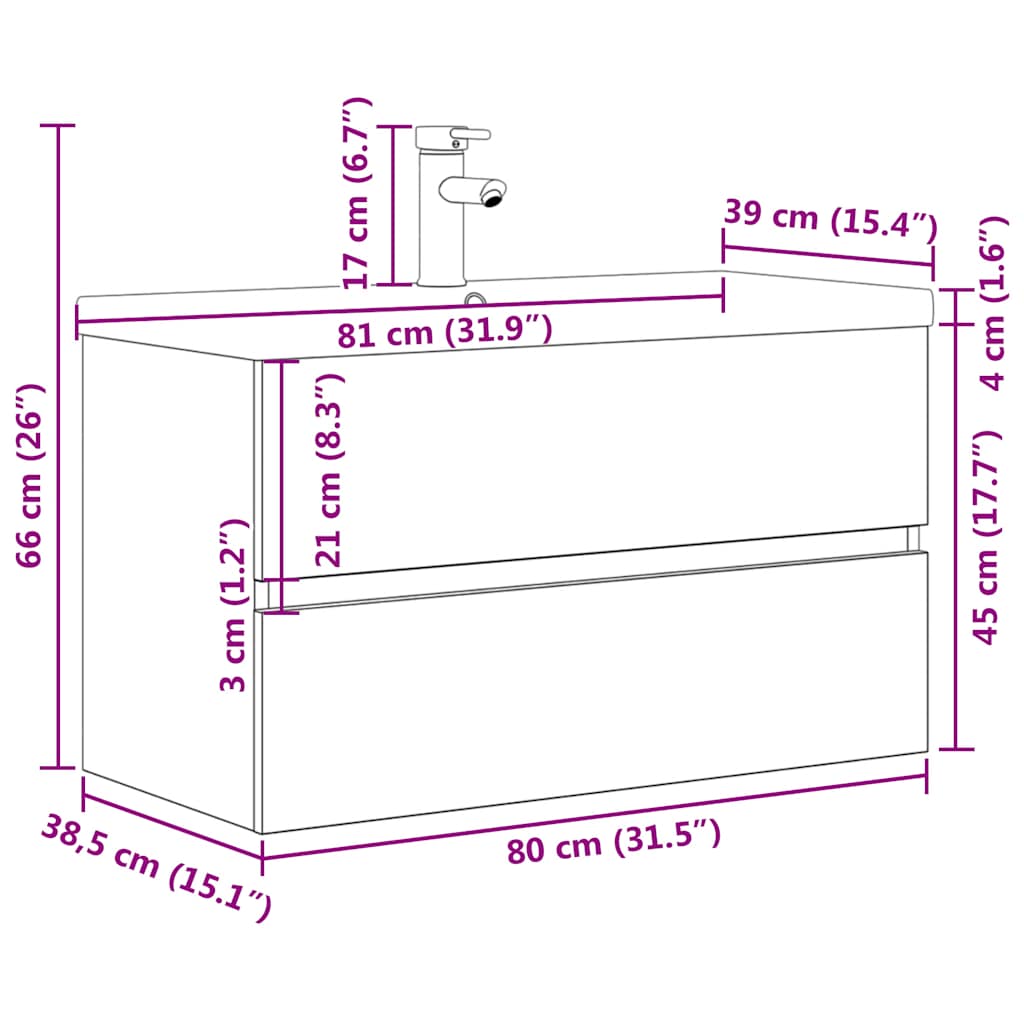 2-tlg. Badmöbel-Set Betongrau Holzwerkstoff