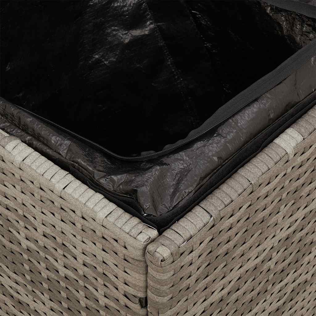 Gartenhocker mit Kissen 2 Stk. Grau 40x40x43 cm Poly Rattan