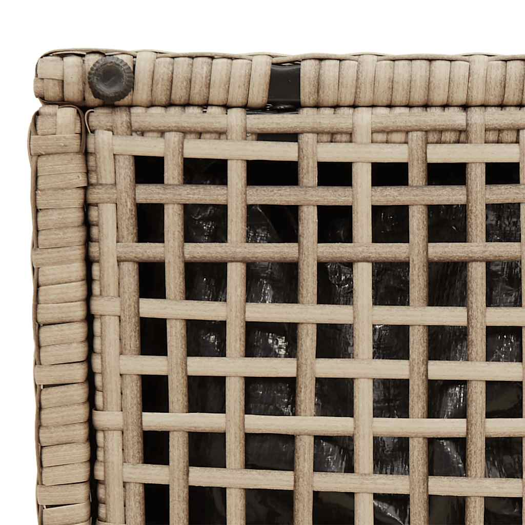 Gartenhocker mit Kissen 2 Stk. Beige 40x40x43 cm Poly Rattan