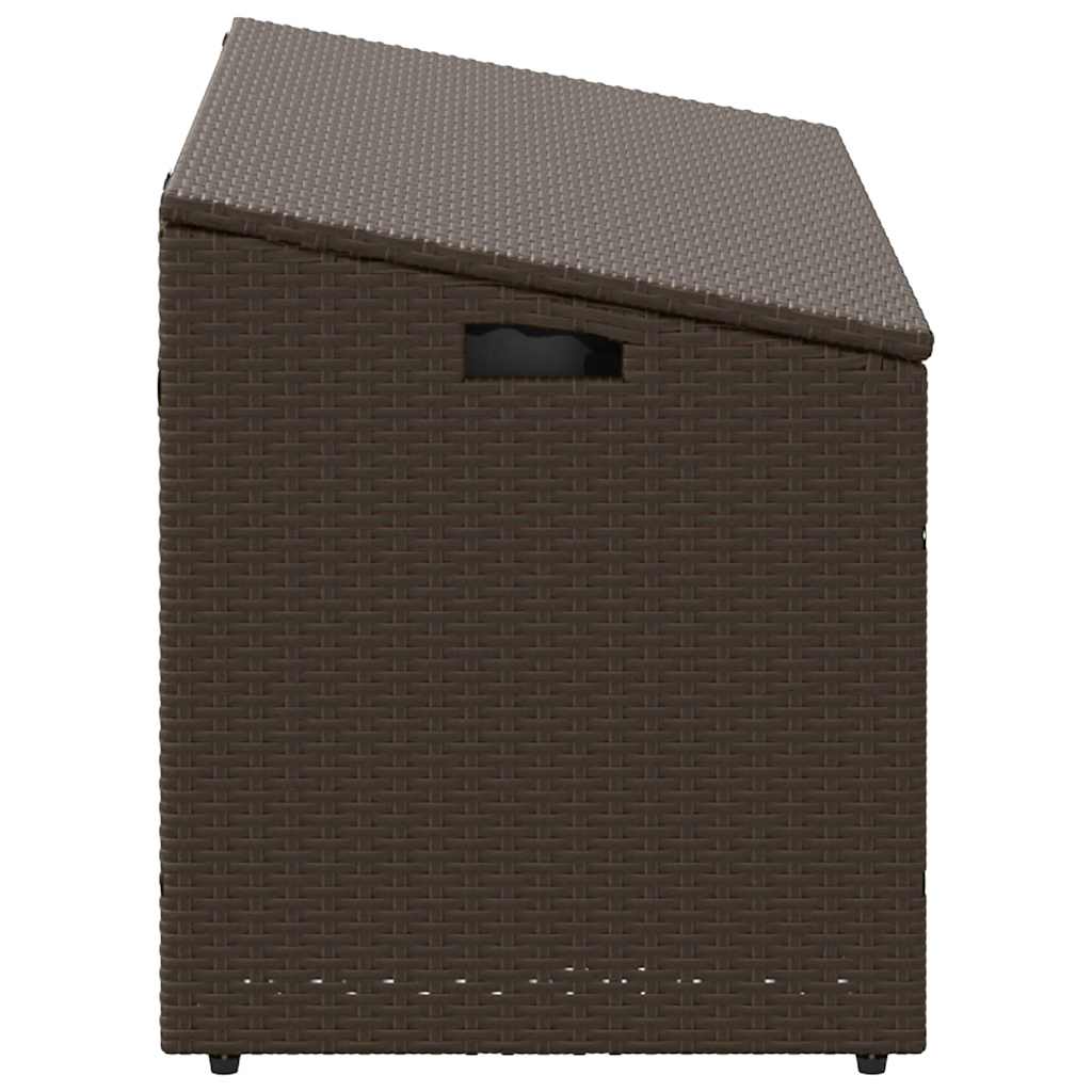 Garten-Auflagenbox Braun 110x50x58 cm Poly Rattan