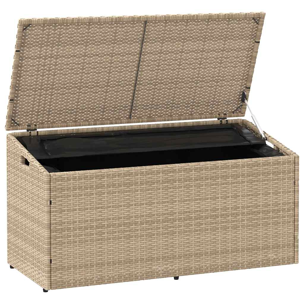 Garten-Auflagenbox Beige 110x50x58 cm Poly Rattan