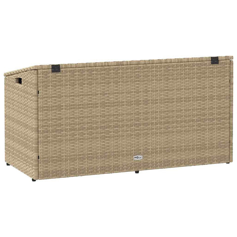 Garten-Auflagenbox Beige 110x50x58 cm Poly Rattan