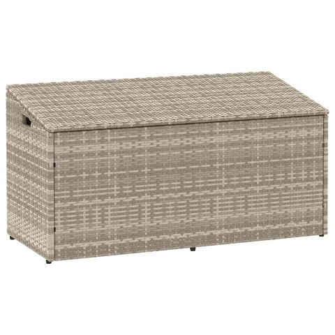 Garten-Auflagenbox Hellgrau 110x50x58 cm Poly Rattan