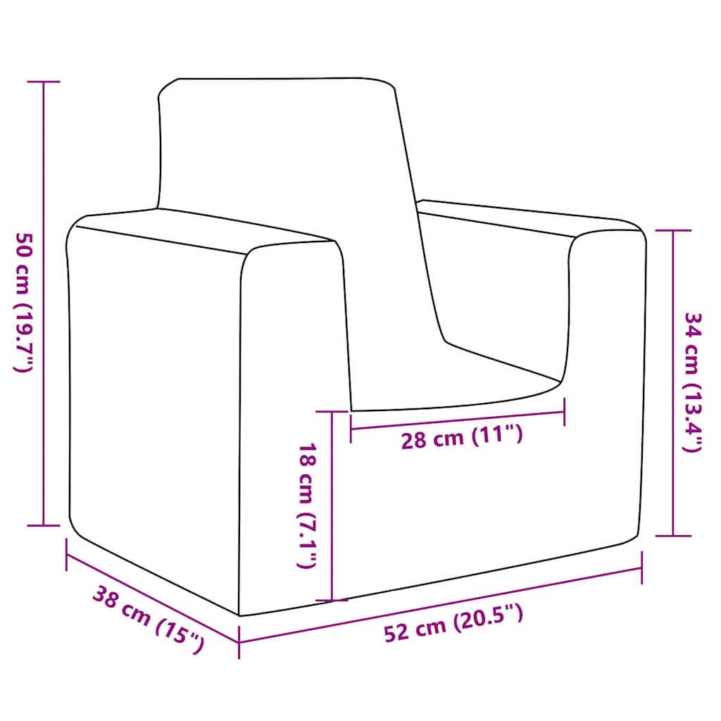 Kindersofa Anthrazit Weich Plüsch