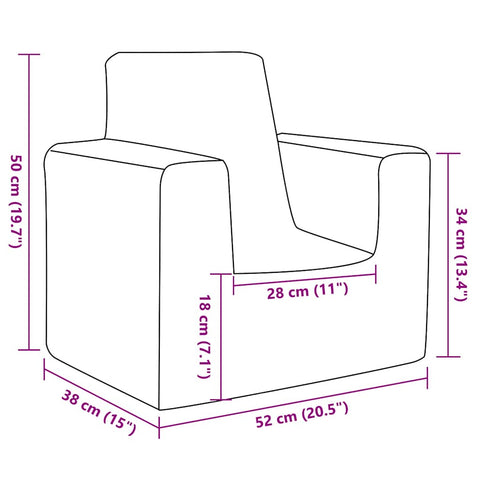 Kindersofa Anthrazit Weich Plüsch