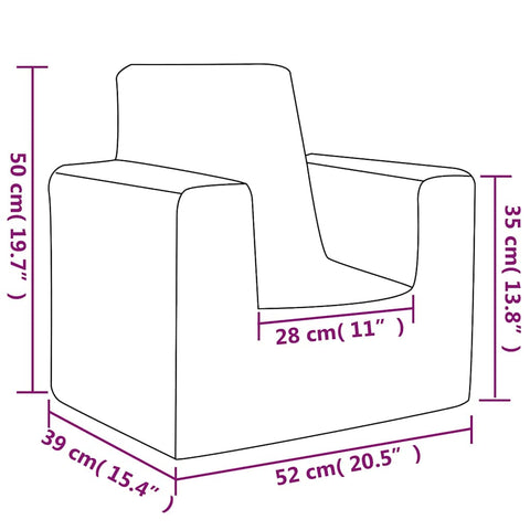 Kindersofa Creme Weich Plüsch