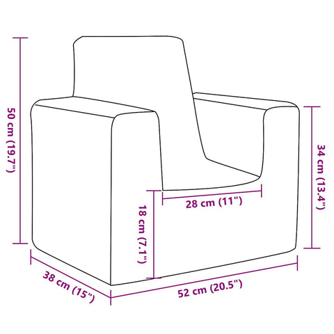 Kindersofa Blau Weich Plüsch