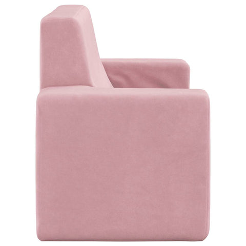 Kindersofa 2-Sitzer Rosa Weich Plüsch