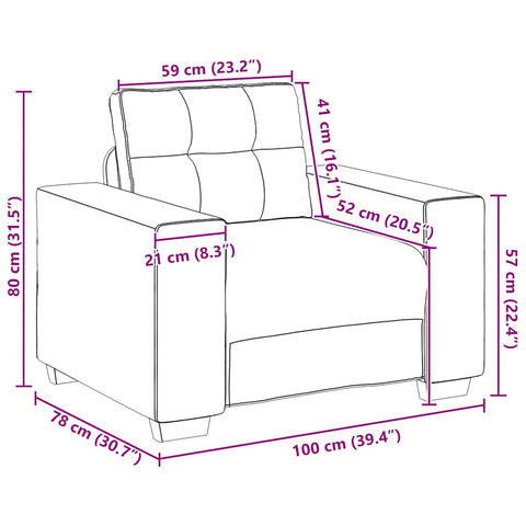 Sessel Gelb 60 cm Samt