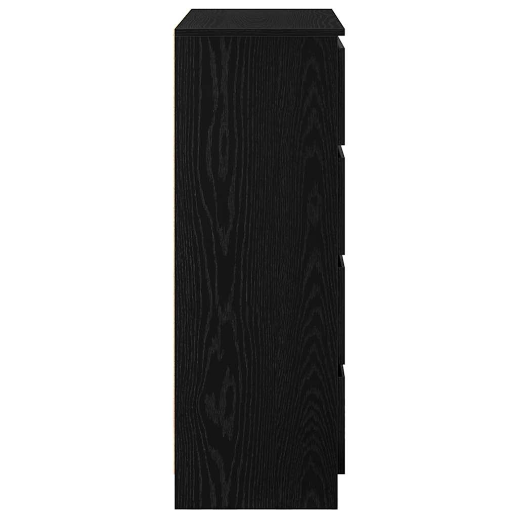Sideboard Schwarz Eichen-Optik 80x35x99 cm Holzwerkstoff