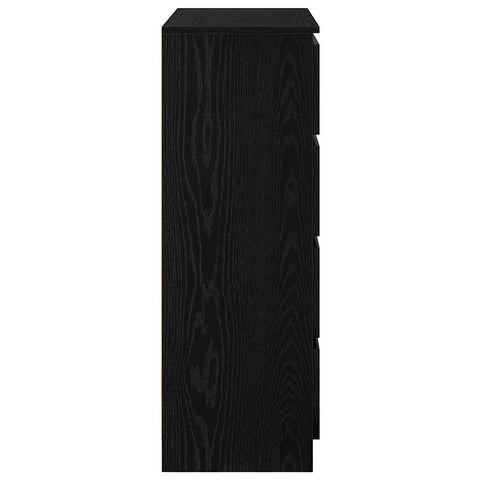 Sideboard Schwarz Eichen-Optik 80x35x99 cm Holzwerkstoff
