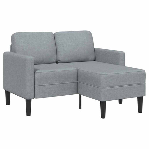 2-Sitzer-Sofa mit Chaiselongue L-Form Hellgrau 125 cm Stoff