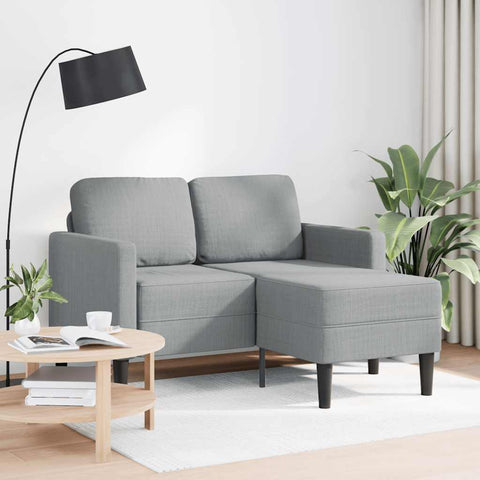 2-Sitzer-Sofa mit Chaiselongue L-Form Hellgrau 125 cm Stoff