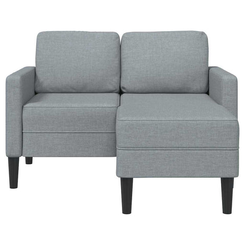 2-Sitzer-Sofa mit Chaiselongue L-Form Hellgrau 125 cm Stoff