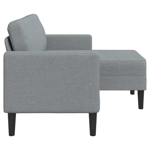 2-Sitzer-Sofa mit Chaiselongue L-Form Hellgrau 125 cm Stoff