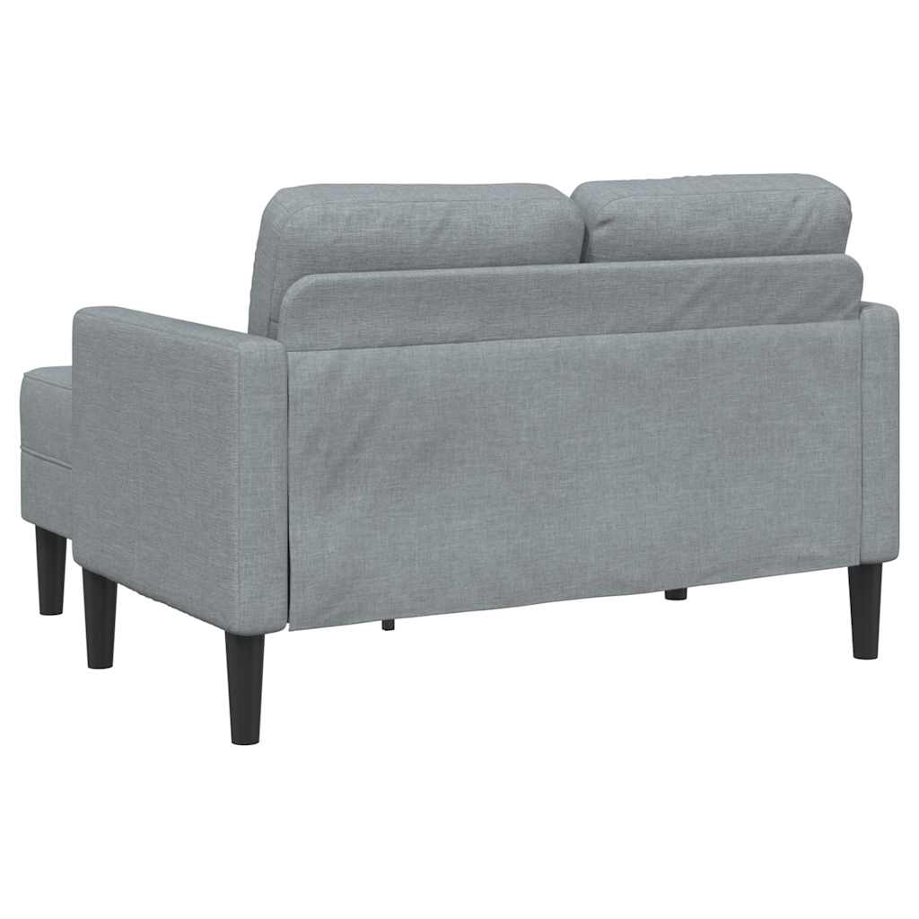 2-Sitzer-Sofa mit Chaiselongue L-Form Hellgrau 125 cm Stoff