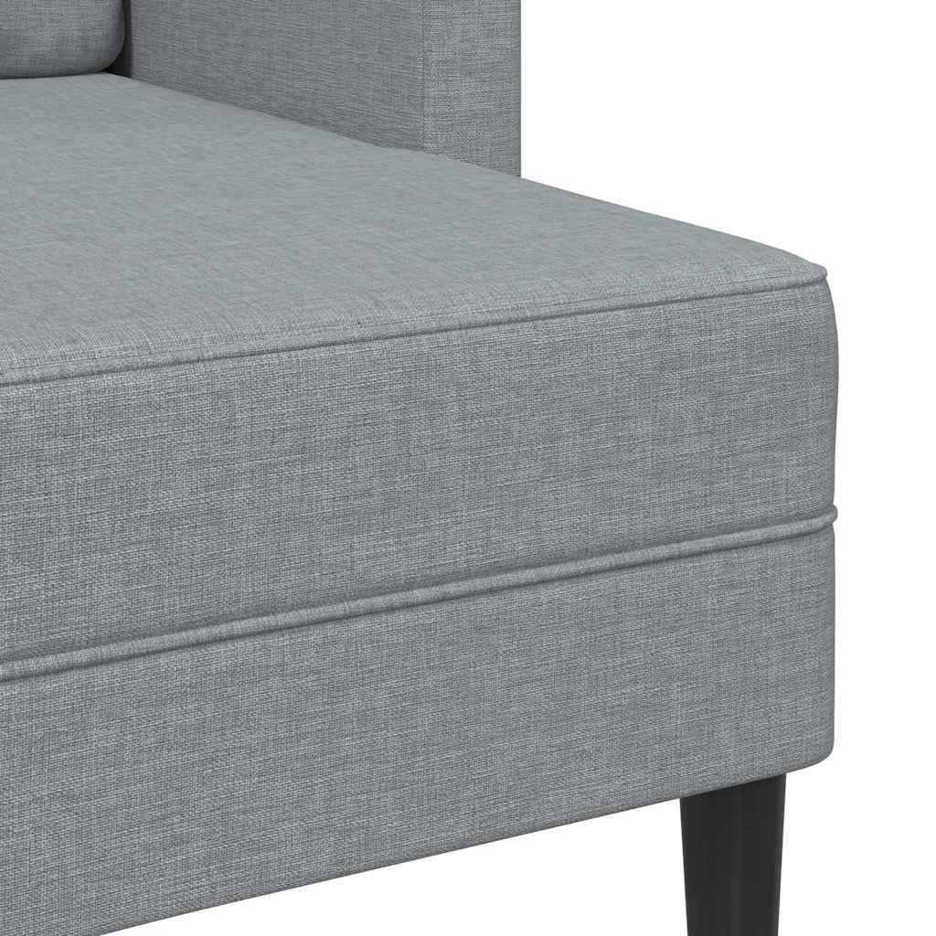 2-Sitzer-Sofa mit Chaiselongue L-Form Hellgrau 125 cm Stoff