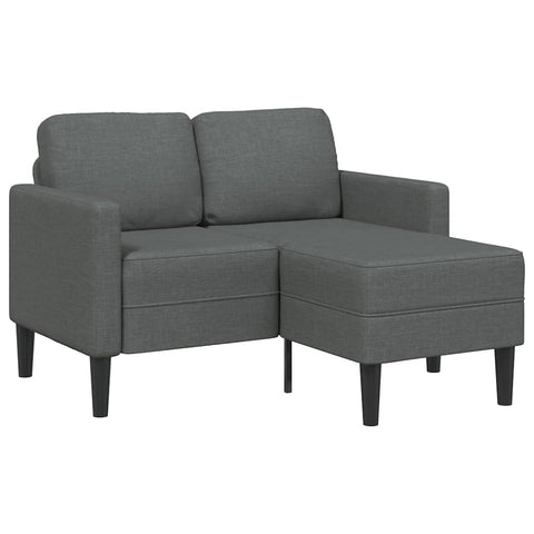 2-Sitzer-Sofa mit Chaiselongue L-Form Dunkelgrau 125 cm Stoff