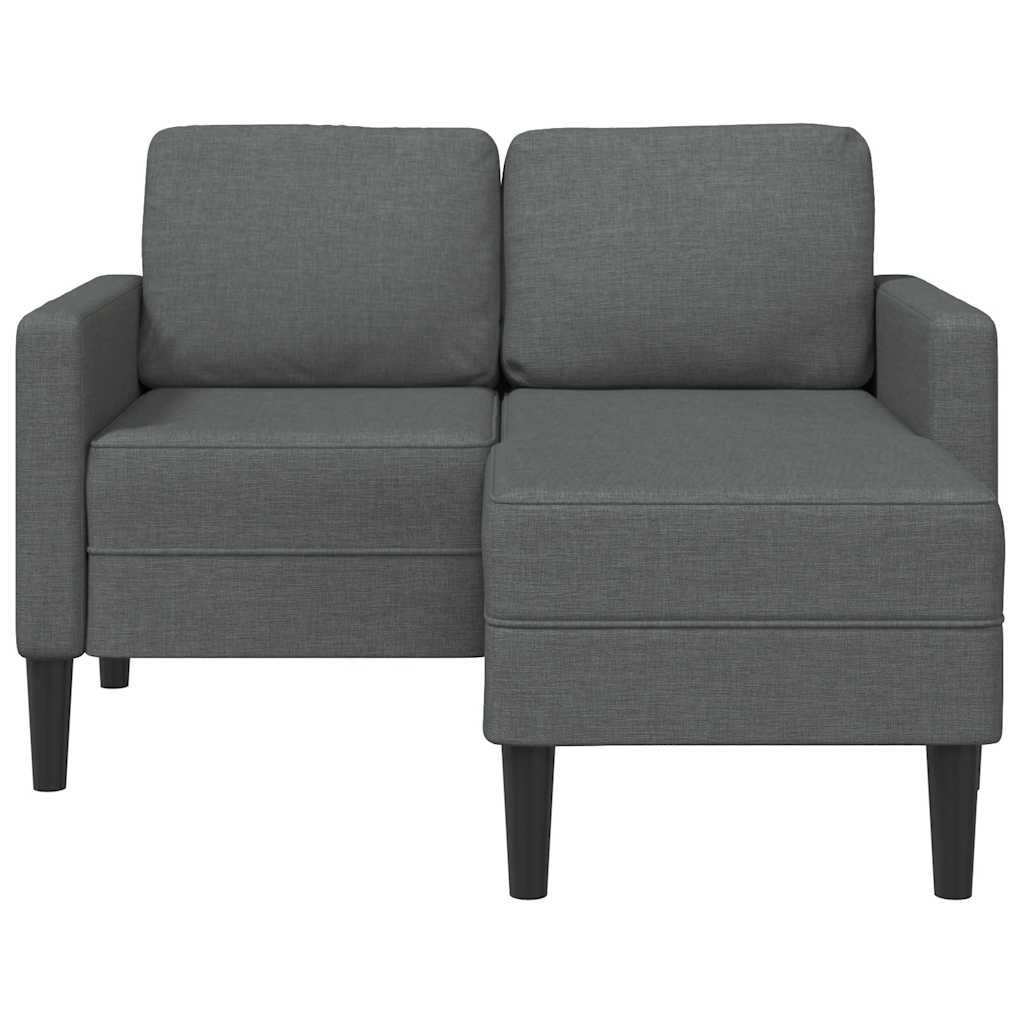 2-Sitzer-Sofa mit Chaiselongue L-Form Dunkelgrau 125 cm Stoff