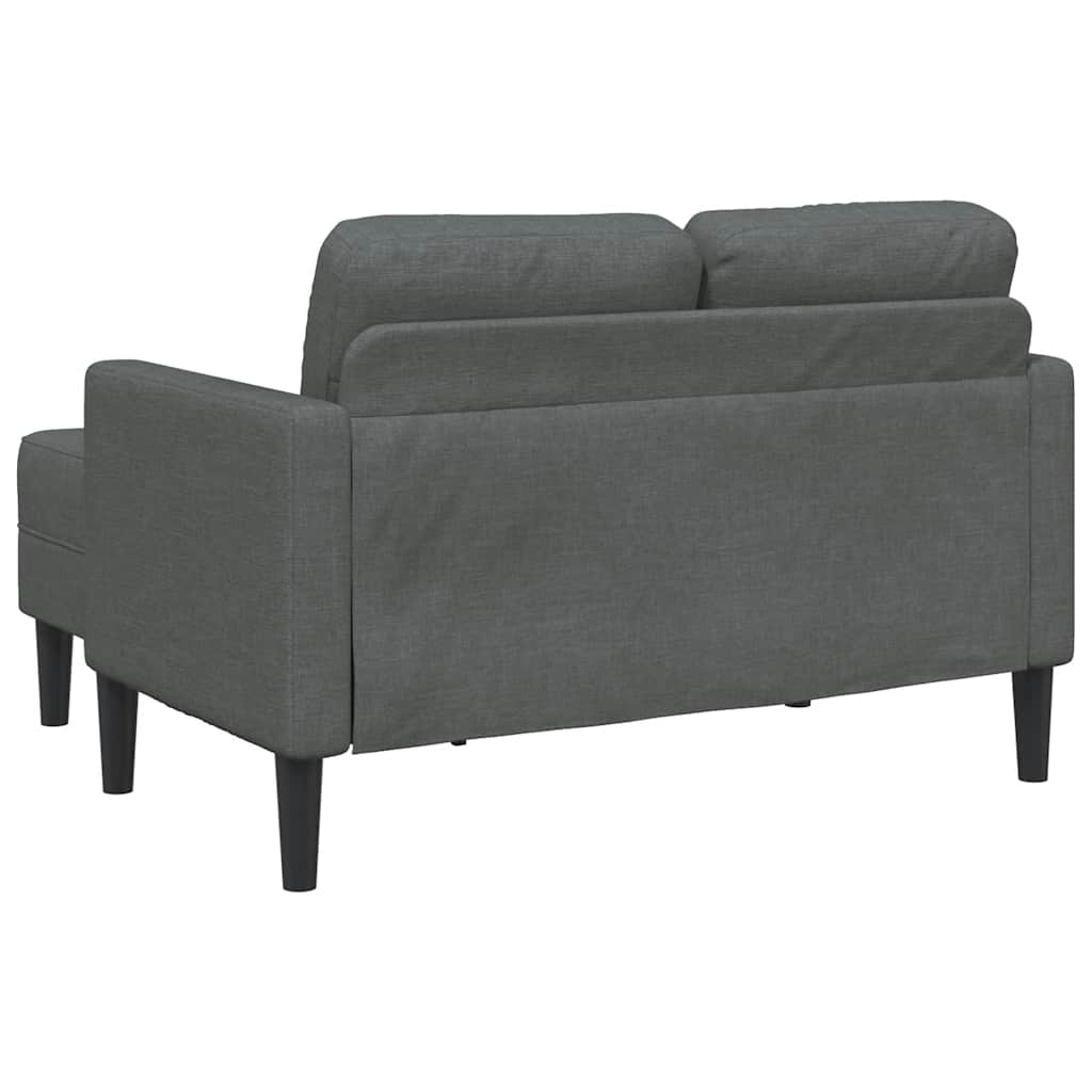 2-Sitzer-Sofa mit Chaiselongue L-Form Dunkelgrau 125 cm Stoff