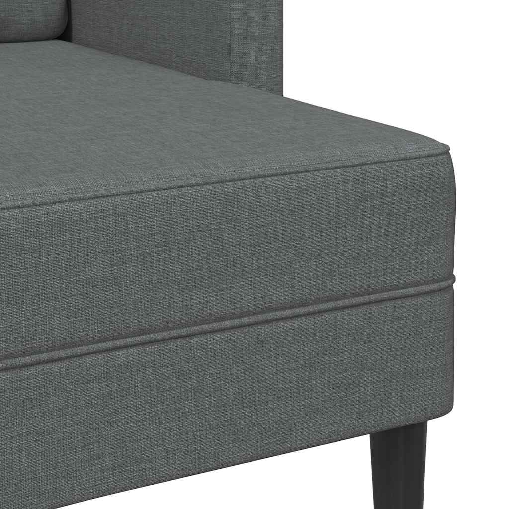 2-Sitzer-Sofa mit Chaiselongue L-Form Dunkelgrau 125 cm Stoff