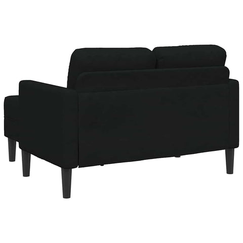 2-Sitzer-Sofa mit Chaiselongue L-Form Schwarz 125 cm Stoff