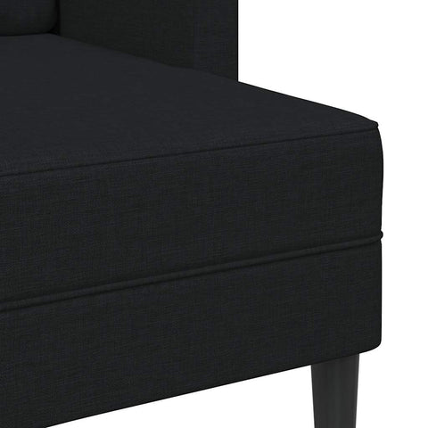 2-Sitzer-Sofa mit Chaiselongue L-Form Schwarz 125 cm Stoff