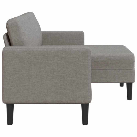 2-Sitzer-Sofa mit Chaiselongue L-Form Taupe 125 cm Stoff