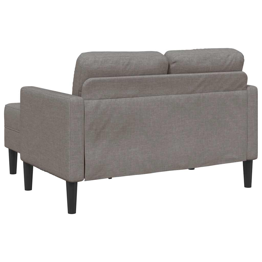 2-Sitzer-Sofa mit Chaiselongue L-Form Taupe 125 cm Stoff