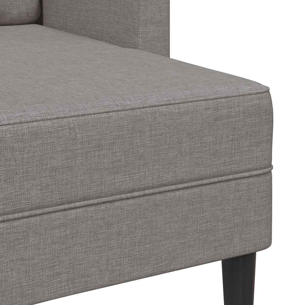 2-Sitzer-Sofa mit Chaiselongue L-Form Taupe 125 cm Stoff