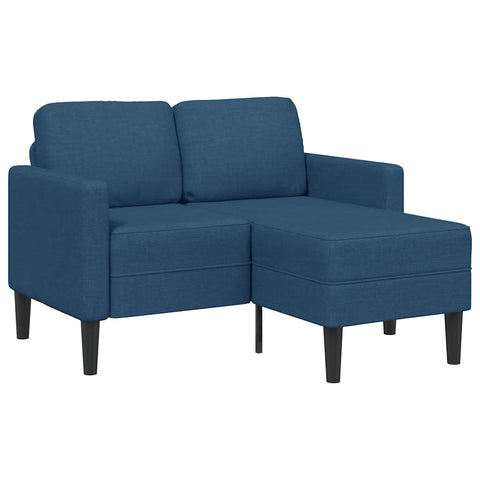 2-Sitzer-Sofa mit Chaiselongue L-Form Blau 125 cm Stoff