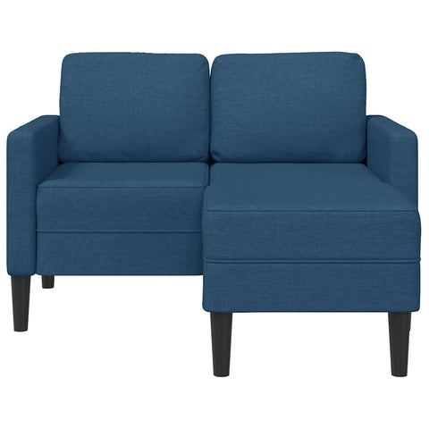 2-Sitzer-Sofa mit Chaiselongue L-Form Blau 125 cm Stoff