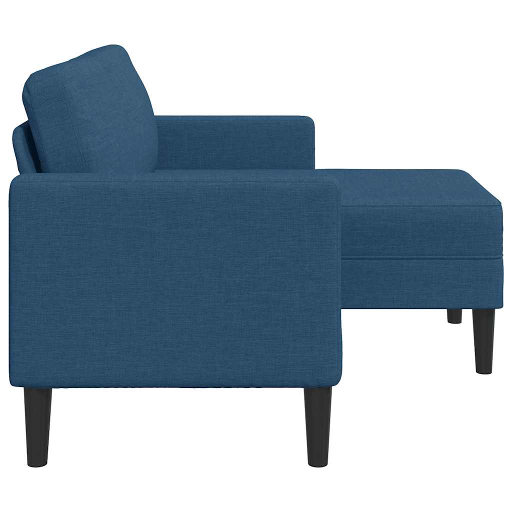 2-Sitzer-Sofa mit Chaiselongue L-Form Blau 125 cm Stoff