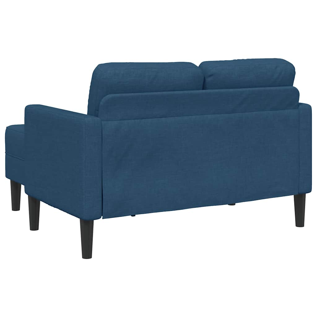 2-Sitzer-Sofa mit Chaiselongue L-Form Blau 125 cm Stoff