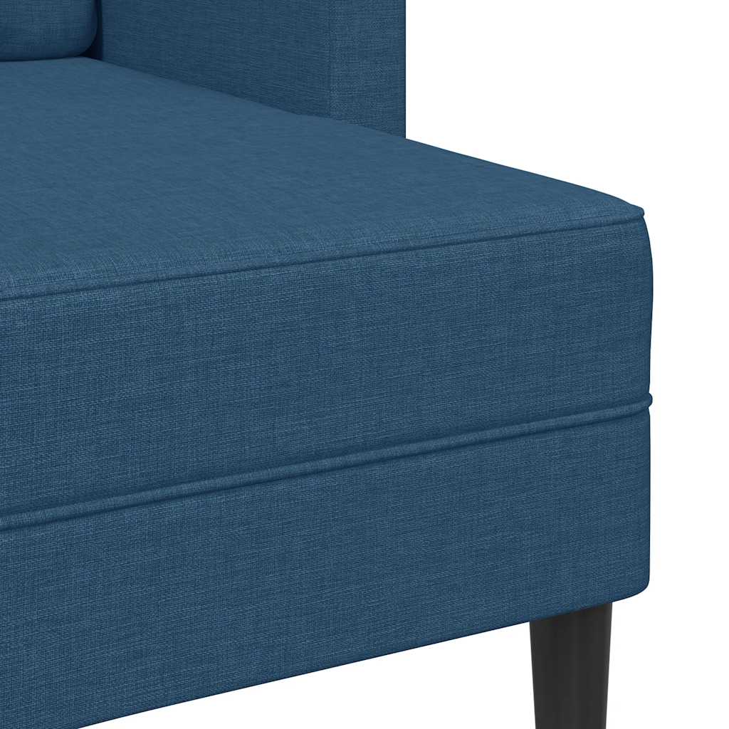 2-Sitzer-Sofa mit Chaiselongue L-Form Blau 125 cm Stoff