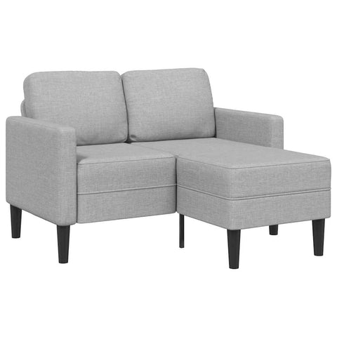 2-Sitzer-Sofa mit Chaiselongue L-Form Wolkengrau 125 cm Stoff