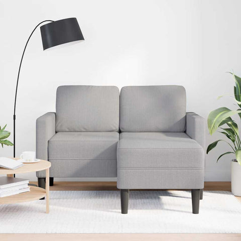 2-Sitzer-Sofa mit Chaiselongue L-Form Wolkengrau 125 cm Stoff