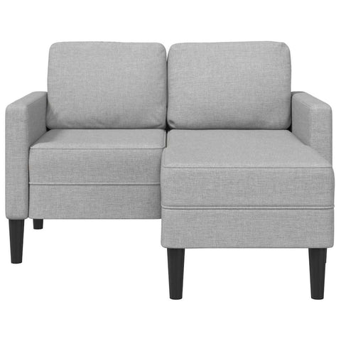 2-Sitzer-Sofa mit Chaiselongue L-Form Wolkengrau 125 cm Stoff