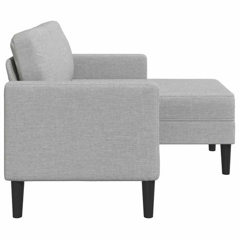 2-Sitzer-Sofa mit Chaiselongue L-Form Wolkengrau 125 cm Stoff