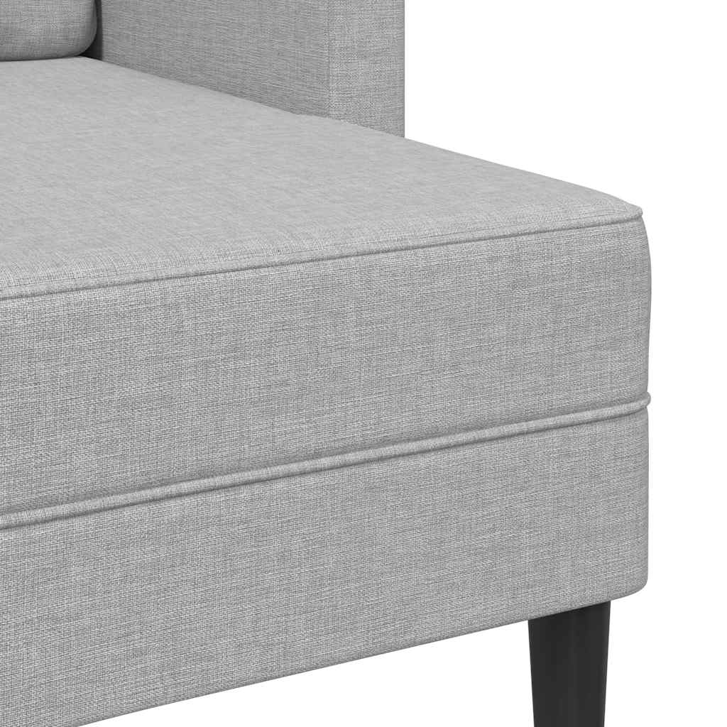 2-Sitzer-Sofa mit Chaiselongue L-Form Wolkengrau 125 cm Stoff