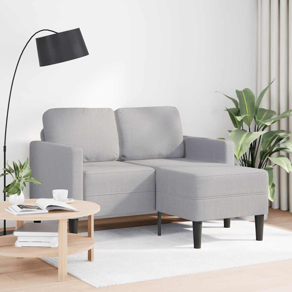 2-Sitzer-Sofa mit Chaiselongue L-Form Wolkengrau 125 cm Stoff